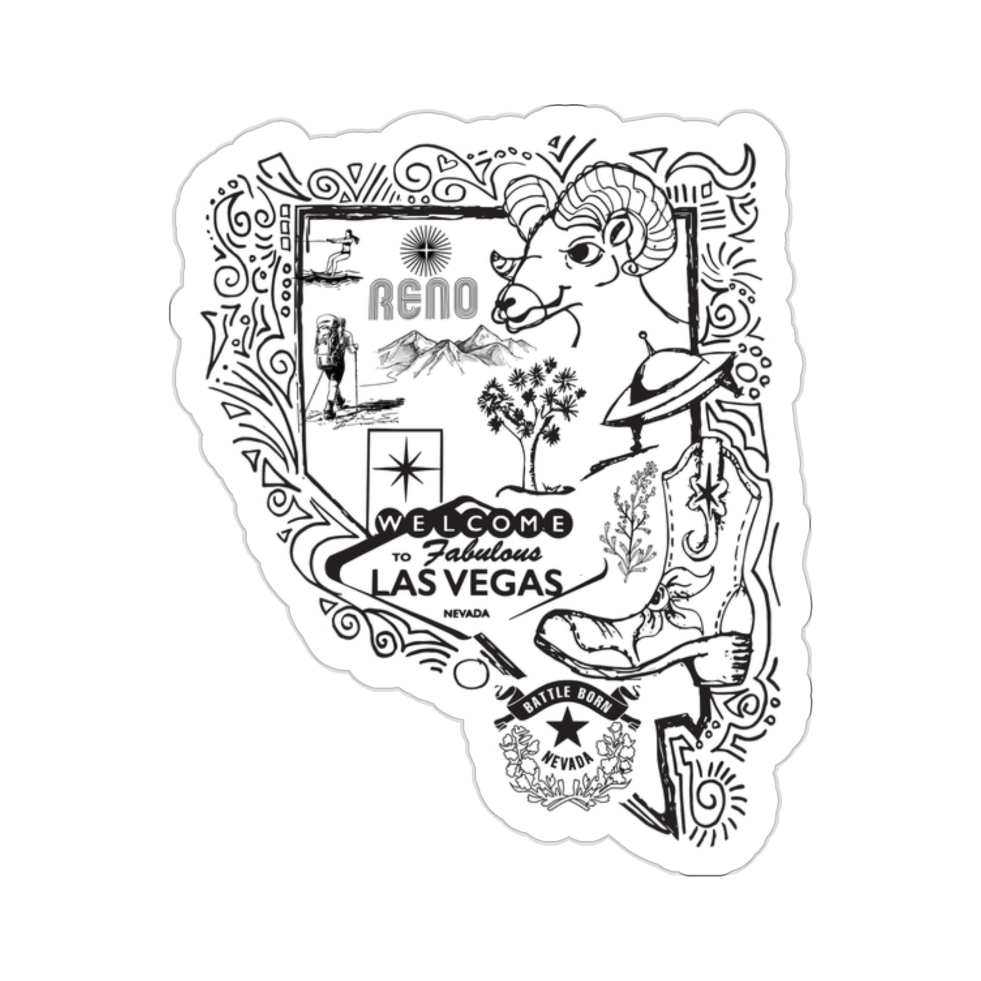 Welcome to Fabulous Las Vegas Sign Sticker Decal Vinyl nevada nv sign